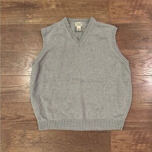 L.L. Bean Gray V-Neck Sweater Vest